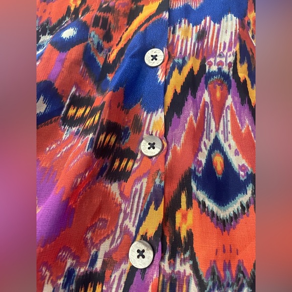 Live 4 Truth Abstract Boho Hippie Midi Skirt Lined Size 1 Button Front - Picture 3 of 8